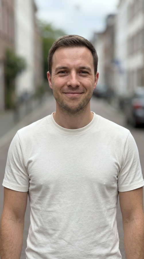 AI-generated headshot for Hinge dating profile